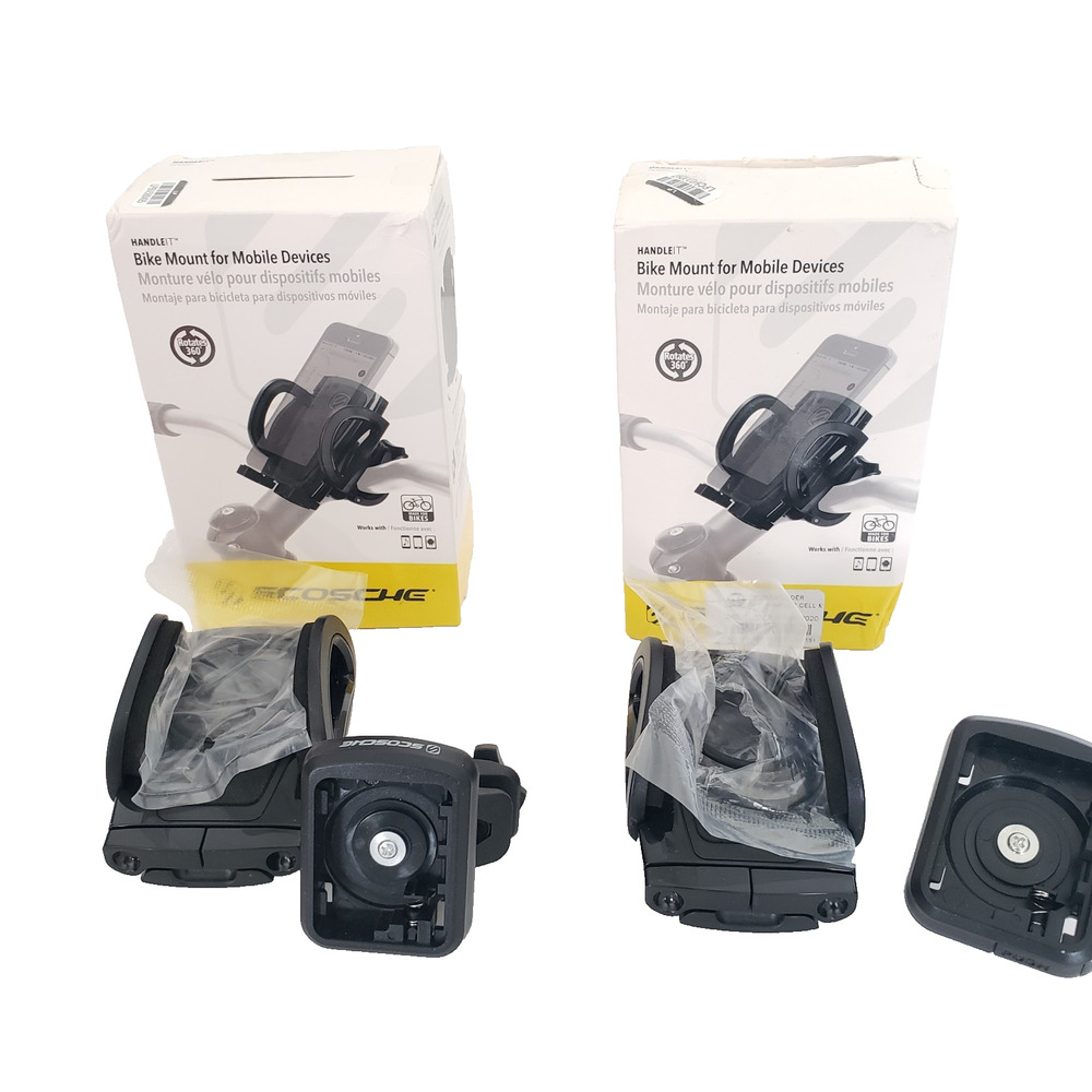 (2) Scosche Handle It Handlebar Phone Mount Black Universal Bicycle OPEN BOX
